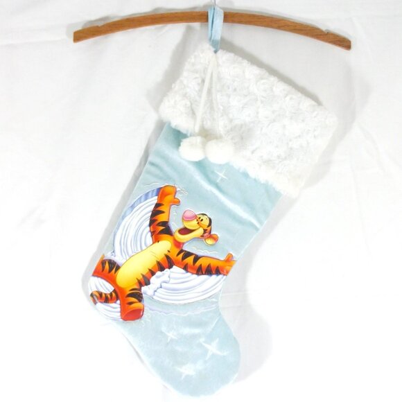 Disney WINNIE THE POOH Snow Angel TIGGER Velvet Large 18" CHRISTMAS STOCK - Picture 1 of 5